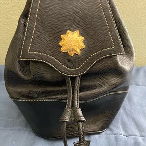 New Christian Lacroix Backpack.  Made in Paris. Beautiful Black Leather.